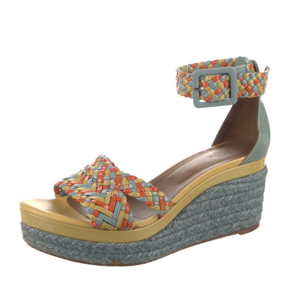 Hermes Ines Woven Espadrille Sandal Wedges